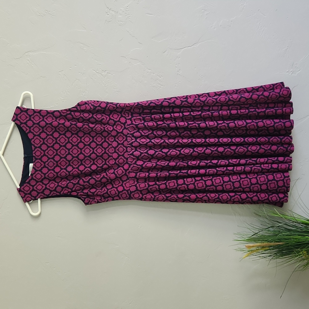 Black and Purple Sleeveless Dress 6P